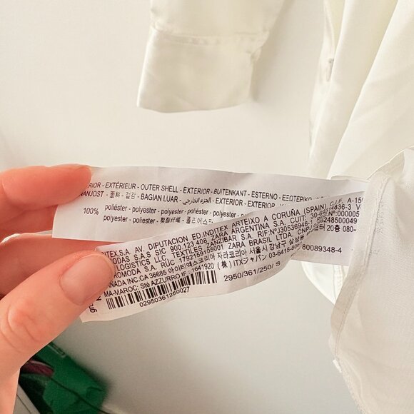 Zara Satin Effect Wrap Mini Dress Long Sleeve White Blogger Fav Size Small - Picture 9 of 9